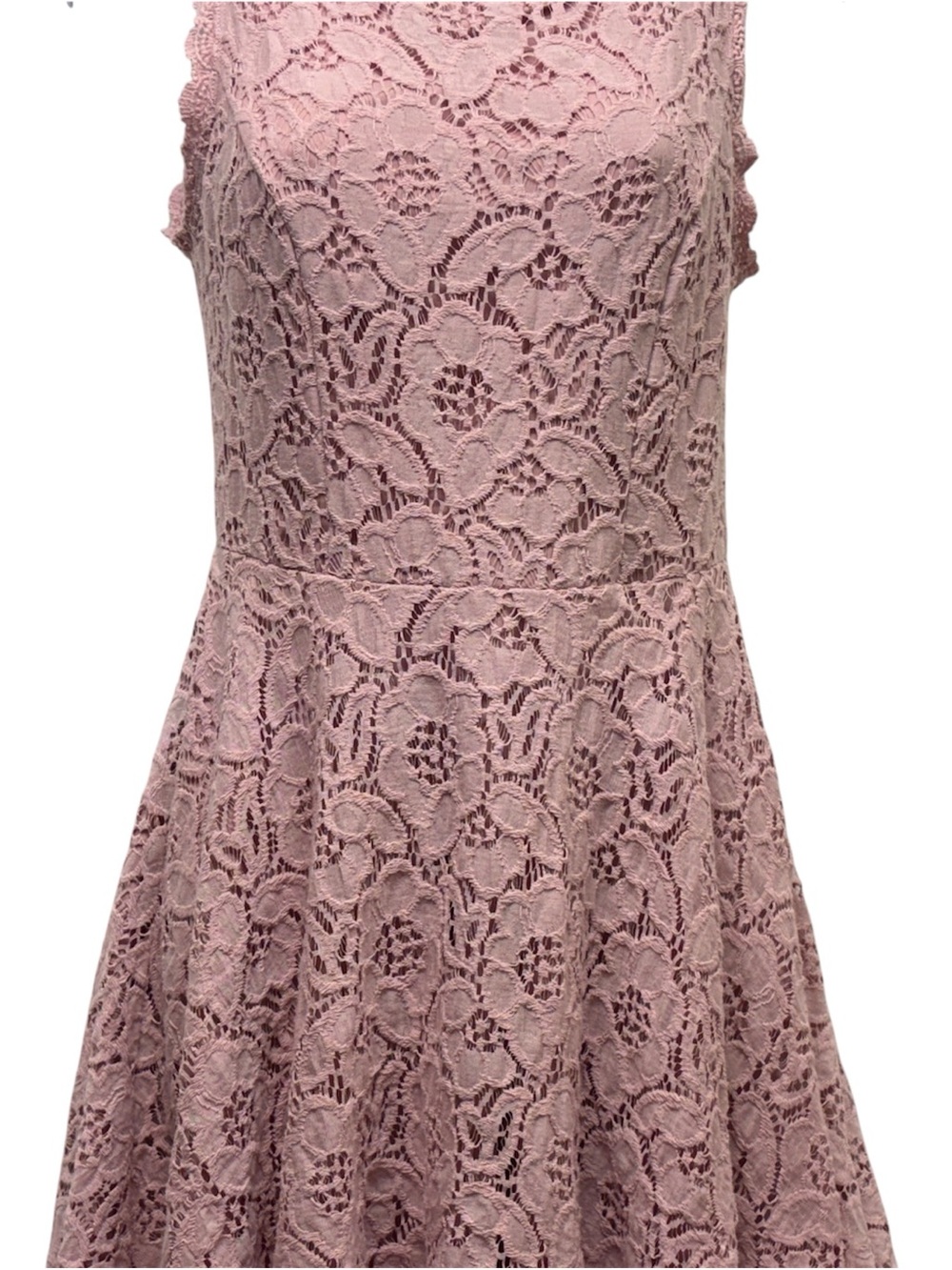 City Studio Lace Overlay Fit & Flare Dress Junior's Size 5 in Blush Rose - Picture 3 of 10